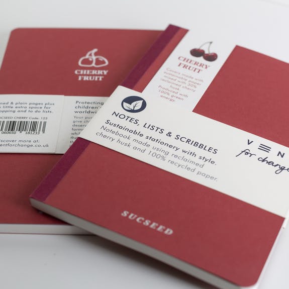 Recycled SUCSEED A5 Notebook – Cherry Fruit